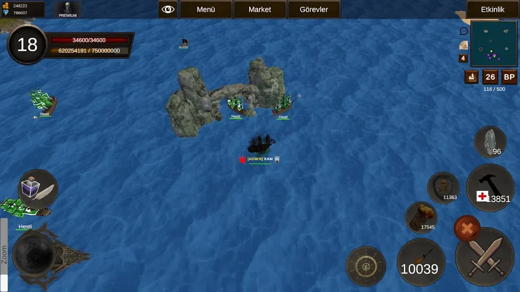 Naval Battle Online (Навальное Сражение Онлайн) [МОД: Деньги, Монеты и Меню MOD] Screenshot 1