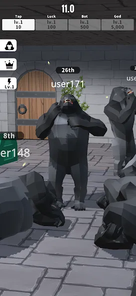 Gorilla Clicker (Горилла кликер) [МОД: Бесконечные деньги, Монеты и Мега MOD] Screenshot 1