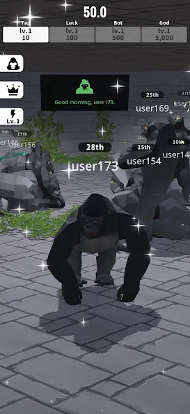 Gorilla Clicker (Горилла кликер) [МОД: Бесконечные деньги, Монеты и Мега MOD] Screenshot 2