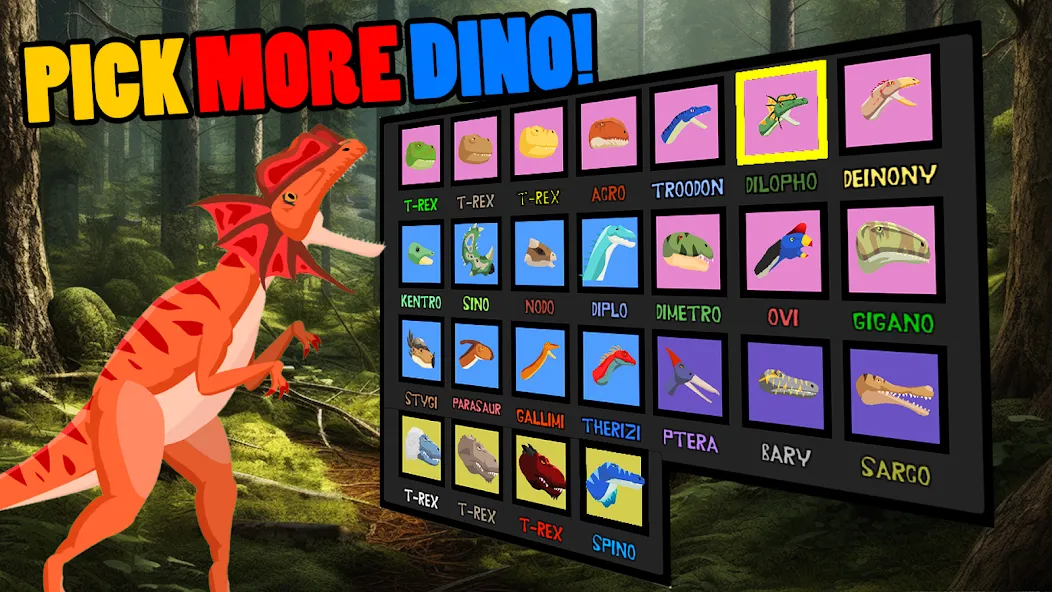 T-Rex Fights More Dinosaurs [МОД: Бесконечные деньги, Монеты и Мега MOD] Screenshot 2