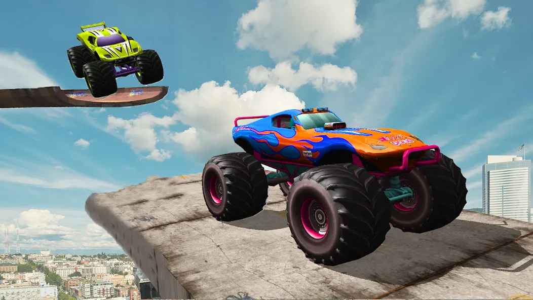 Monster Truck Car Game 3d (Монстр Трак Стант) [МОД: Деньги, Монеты и Меню MOD] Screenshot 1
