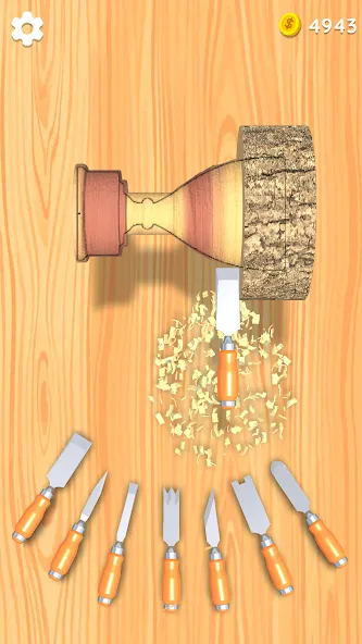 Wood Turning 3D - Carving Game [МОД: Бесконечные деньги, Монеты и Мега MOD] Screenshot 2