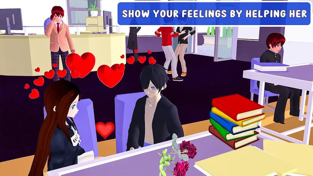 Anime High School Love Story [МОД: Меню, Бесконечные монеты и Открытые уровни] Screenshot 2