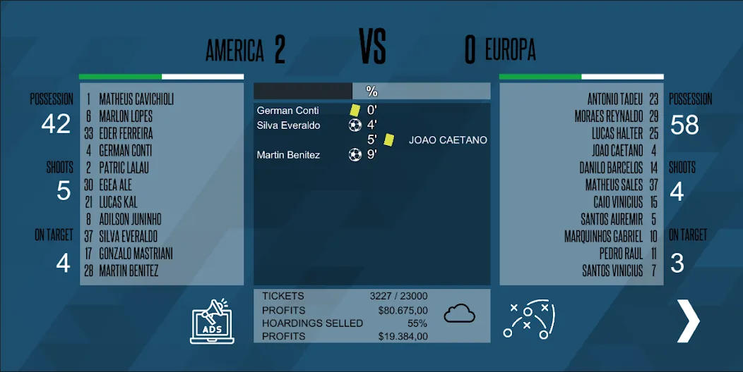 Mobile Football Manager (Мобильный футбольный менеджер) [МОД: Меню, Бесконечные монеты и Открытые уровни] Screenshot 3