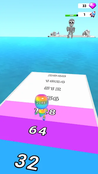 Man Runner 2048: Run and Merge (Мэн Раннер 2048) [МОД: Меню, Бесконечные монеты и Открытые уровни] Screenshot 3