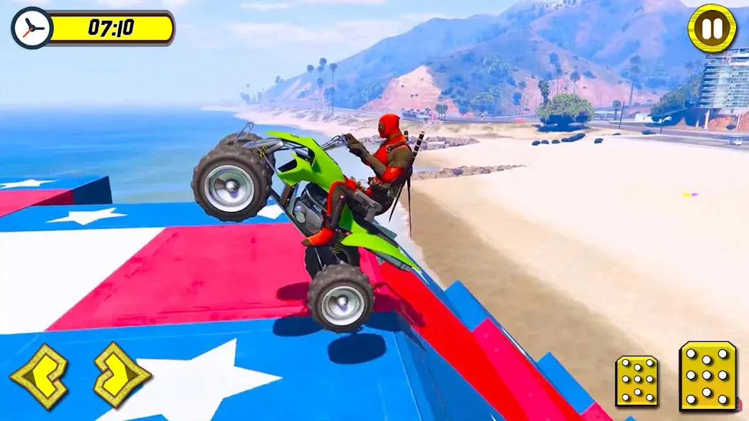 ATV Quads Bike Stunt Racing 3D (Квадроциклы Супергерои Гонки) [МОД: Много монет, Открытые уровни и Мега MOD] Screenshot 4
