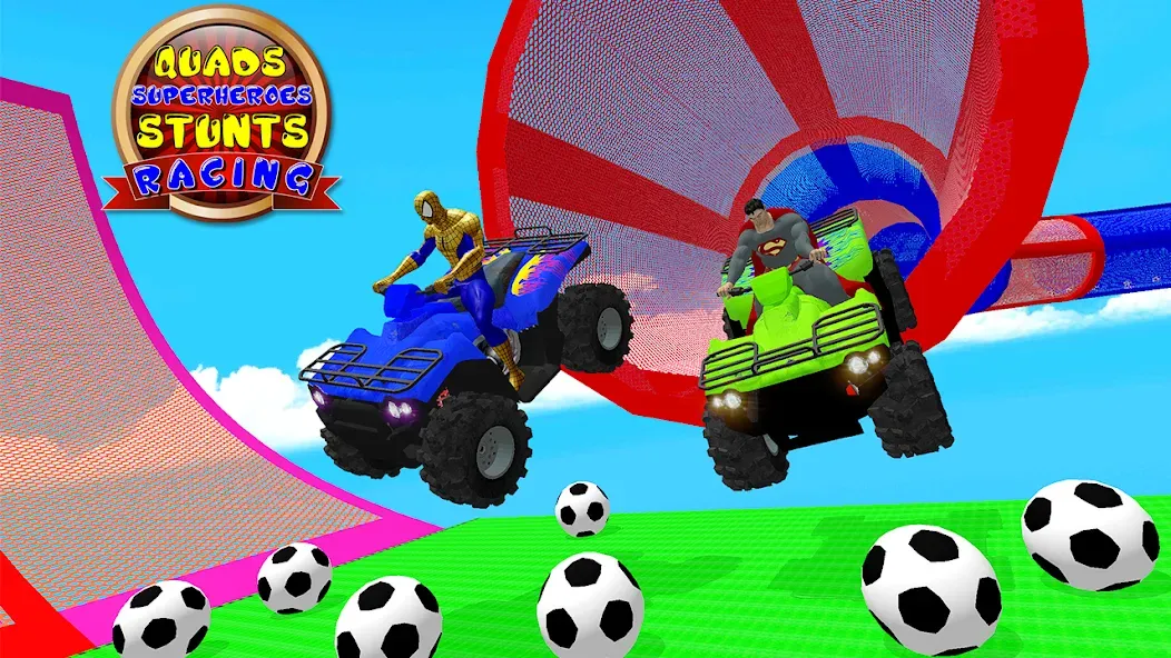 ATV Quads Bike Stunt Racing 3D (Квадроциклы Супергерои Гонки) [МОД: Много монет, Открытые уровни и Мега MOD] Screenshot 5