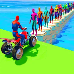 Скачать ATV Quads Bike Stunt Racing 3D (Квадроциклы Супергерои Гонки) [МОД: Много монет, Открытые уровни и Мега MOD] | Взлом ATV Quads Bike Stunt Racing 3D на Андроид