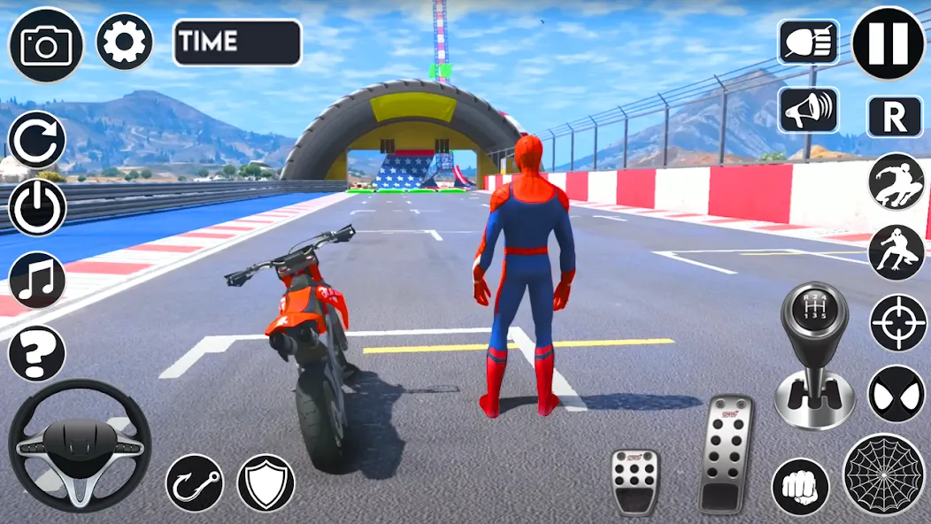 Superhero Tricky Bike Stunt (упергерой Трики Байк Стант) [МОД: Много монет, Открытые уровни и Мега MOD] Screenshot 1