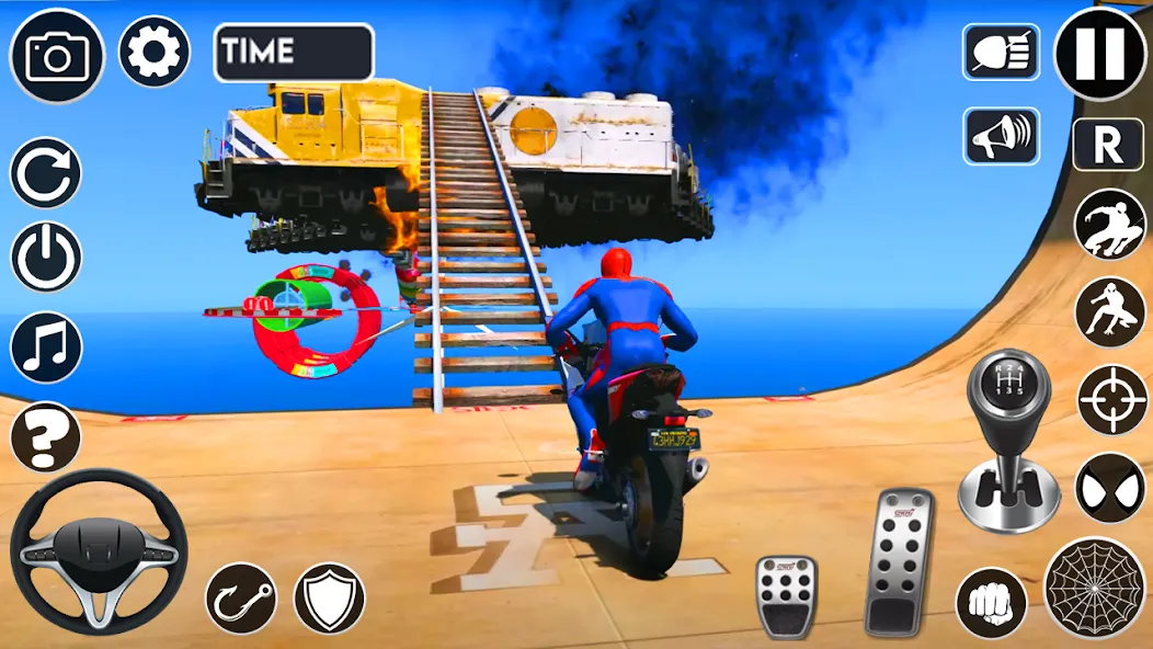 Superhero Tricky Bike Stunt (упергерой Трики Байк Стант) [МОД: Много монет, Открытые уровни и Мега MOD] Screenshot 2