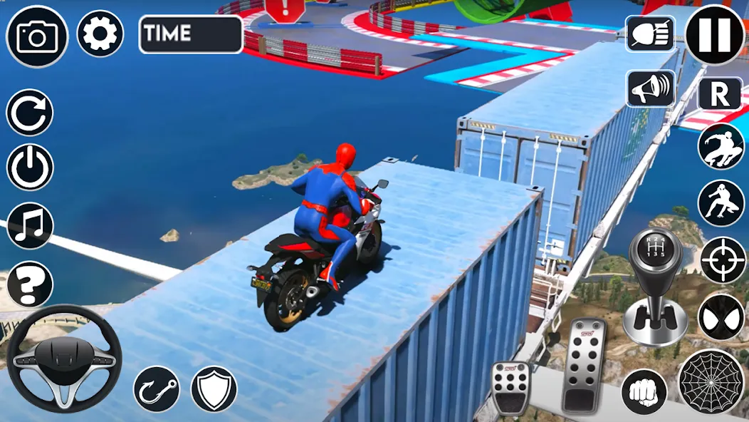 Superhero Tricky Bike Stunt (упергерой Трики Байк Стант) [МОД: Много монет, Открытые уровни и Мега MOD] Screenshot 4
