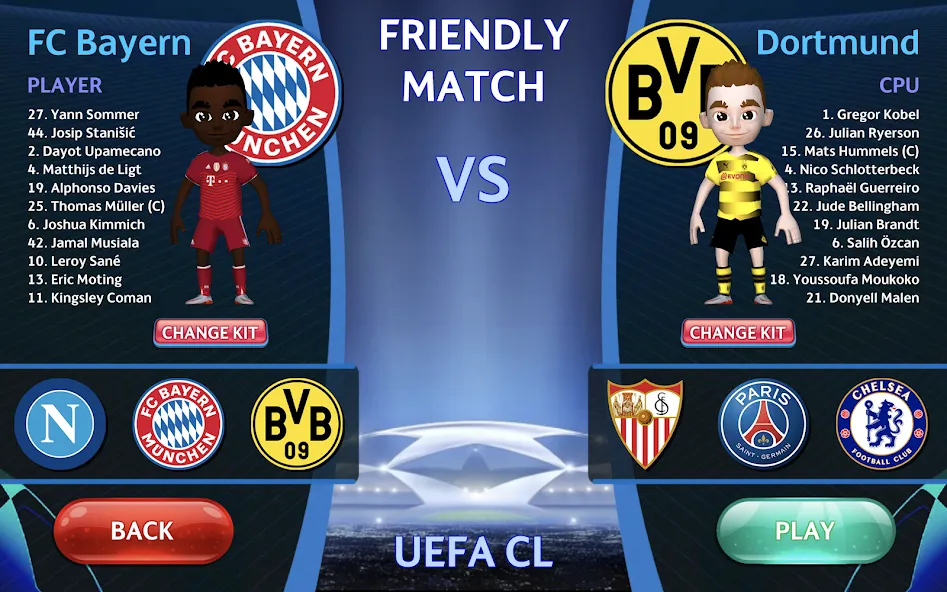 Champions League - UEFA Game (Чемпионс Лига) [МОД: Все открыто, Дополнительные деньги и Меню MOD] Screenshot 1
