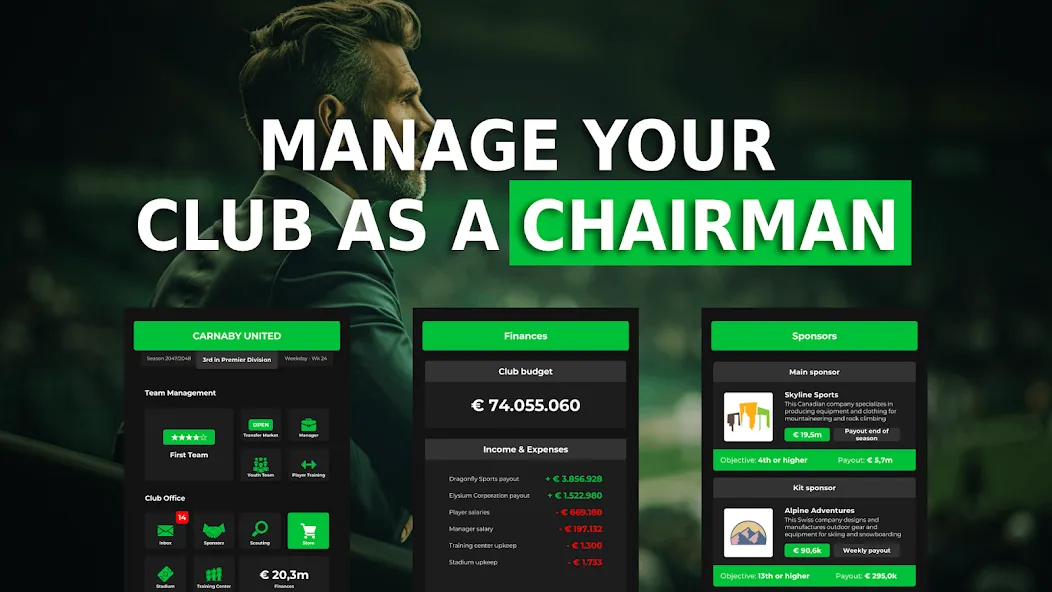 Club Boss - Soccer Game (Клуб Босс) [МОД: Деньги, Монеты и Меню MOD] Screenshot 1