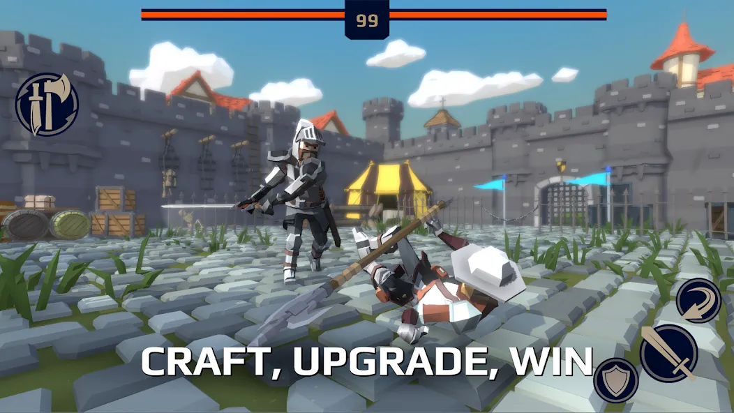 Slash Polygon: Medieval PVP (Слэш Полигон Онлайн ПВП арена) [МОД: Меню, Бесконечные монеты и Открытые уровни] Screenshot 4