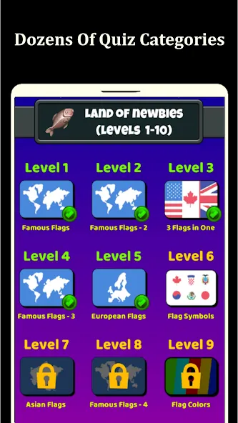 World Flags Quiz Game (Ворлд Флагс Квиз Гейм) [МОД: Много монет, Открытые уровни и Мега MOD] Screenshot 5