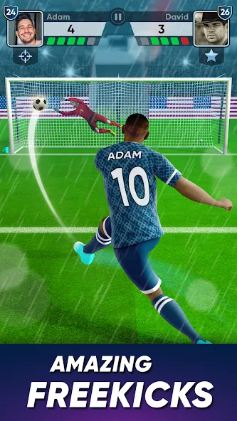SOCCER Kicks - Stars Strike 24 (ФУТБОЛ Киксы) [МОД: Меню, Бесконечные монеты и Открытые уровни] Screenshot 2