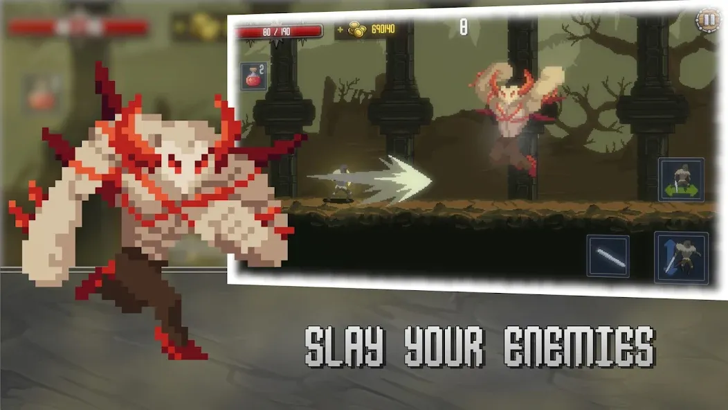Deathblaze Action Platformer (Смертельное пламя Экшен Платформер) [МОД: Все открыто, Дополнительные деньги и Меню MOD] Screenshot 3