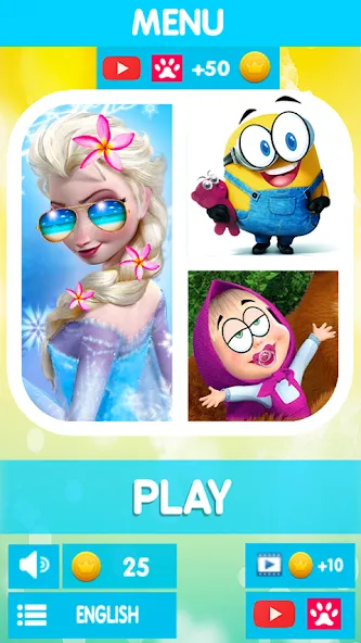 Cartoon Quiz [МОД: Много денег, Монет и Все открыто] Screenshot 1