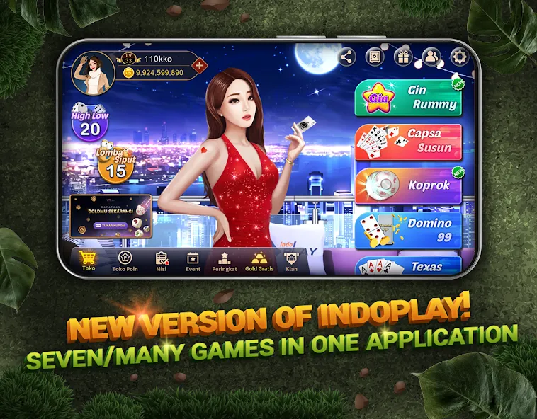 Indoplay-Capsa Domino QQ Poker (Индоплэй) [МОД: Много денег, Монет и Все открыто] Screenshot 1