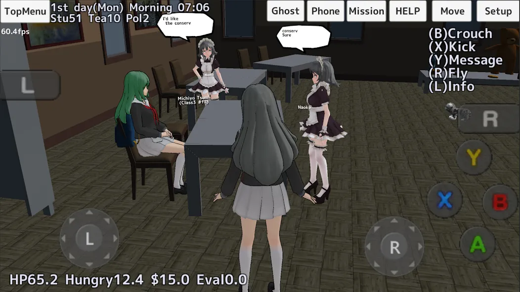 School Girls Simulator (Школьный девичник Симулятор) [МОД: Деньги, Монеты и Меню MOD] Screenshot 3
