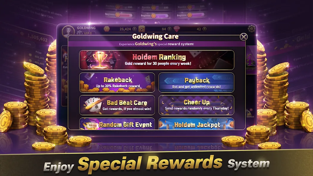 GoldWing Casino Global (Голдвинг Казино Глобал) [МОД: Деньги, Монеты и Меню MOD] Screenshot 1