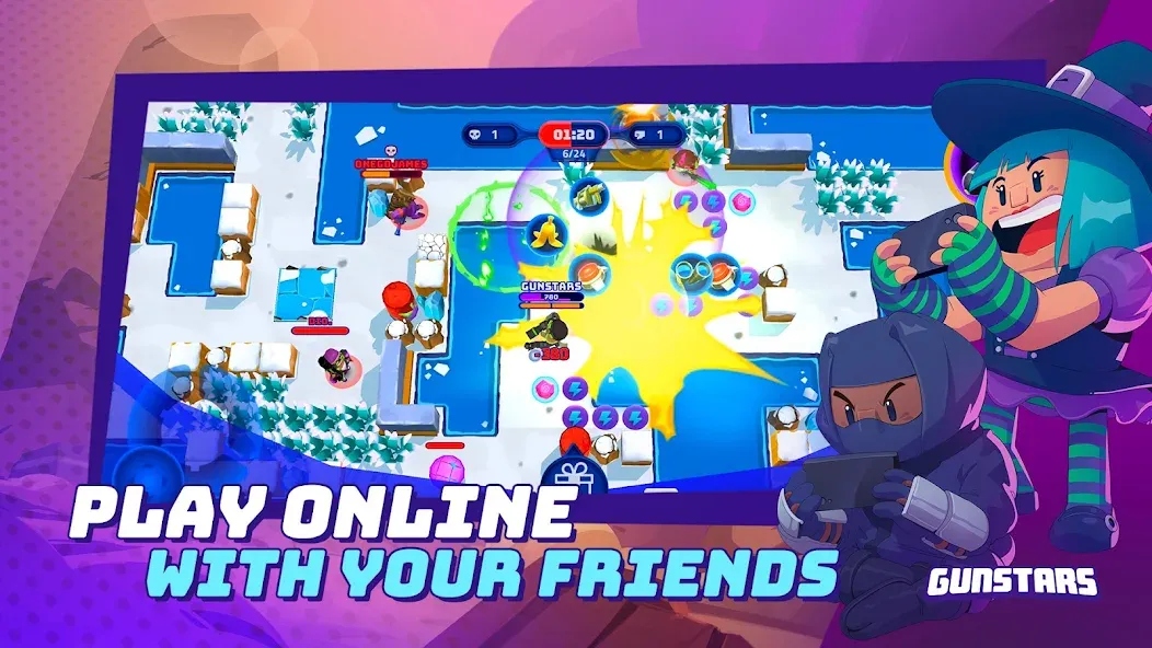 Gunstars - Battle Arena (Ганстарс) [МОД: Меню, Бесконечные монеты и Открытые уровни] Screenshot 3