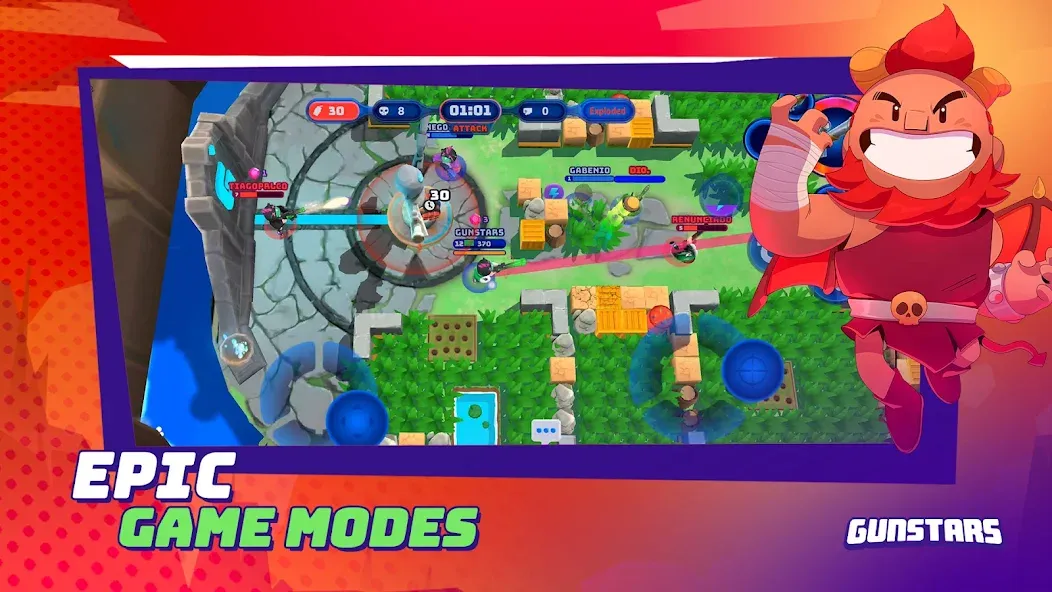 Gunstars - Battle Arena (Ганстарс) [МОД: Меню, Бесконечные монеты и Открытые уровни] Screenshot 4