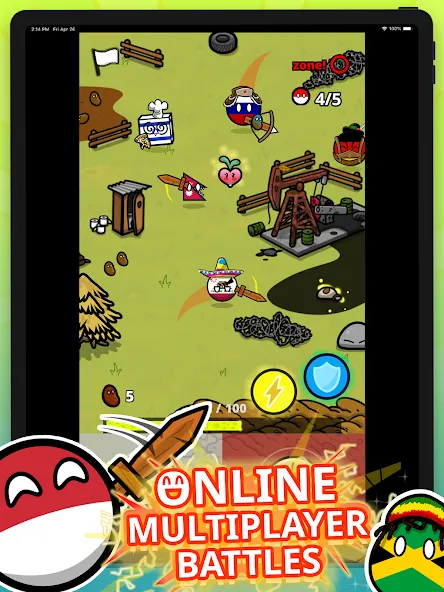 Countryball Potato Mayhem (Кантрибол Потето Мейхем) [МОД: Бесконечные деньги, Монеты и Мега MOD] Screenshot 5