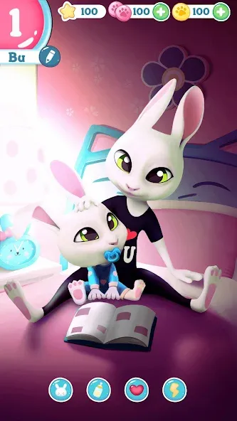 Bu Bunny - Cute pet care game [МОД: Много монет, Открытые уровни и Мега MOD] Screenshot 3