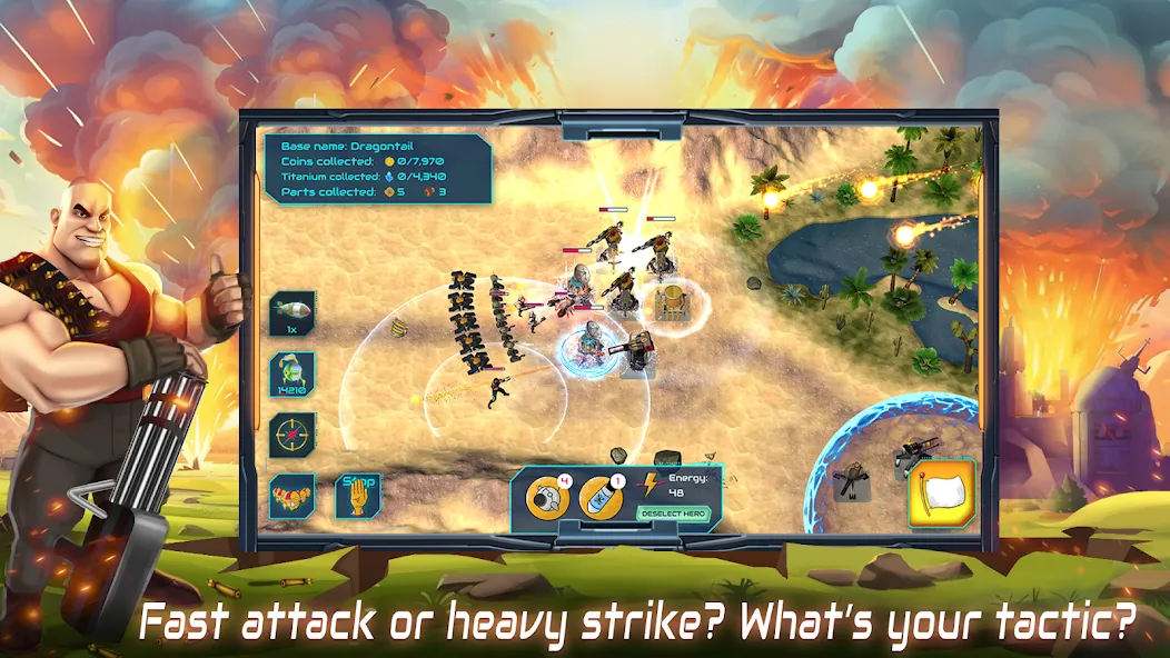 Boulder Base: Defense Strategy (Боулдер Бейс) [МОД: Много монет, Открытые уровни и Мега MOD] Screenshot 1
