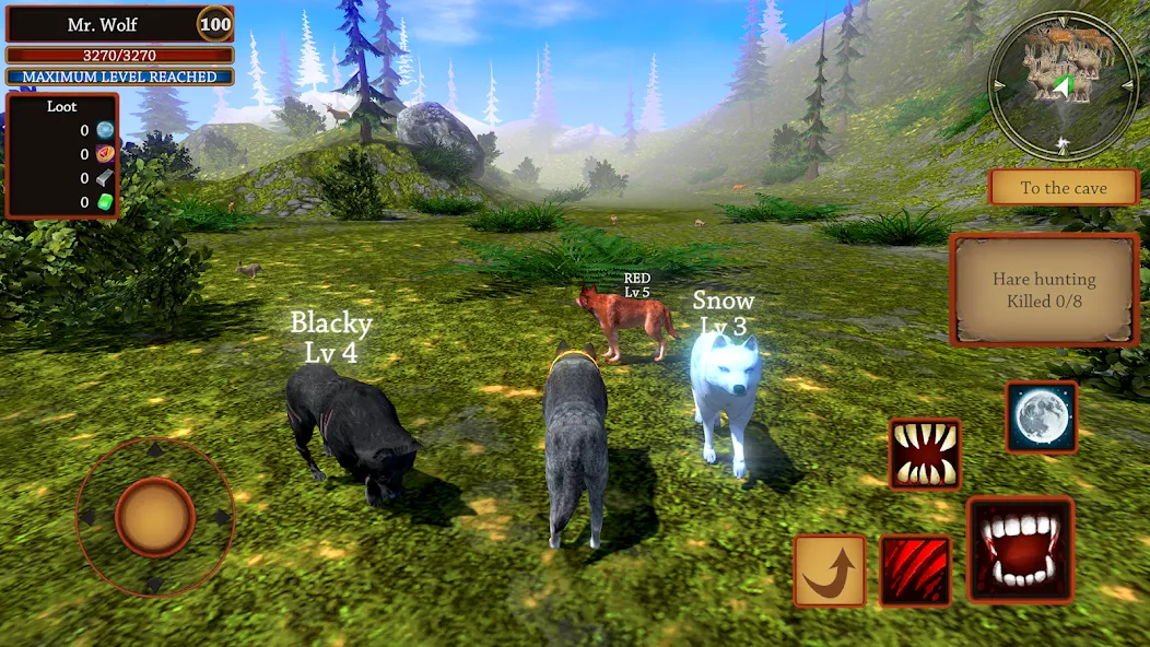 Wolf Simulator - Animal Games [МОД: Деньги, Монеты и Меню MOD] Screenshot 5