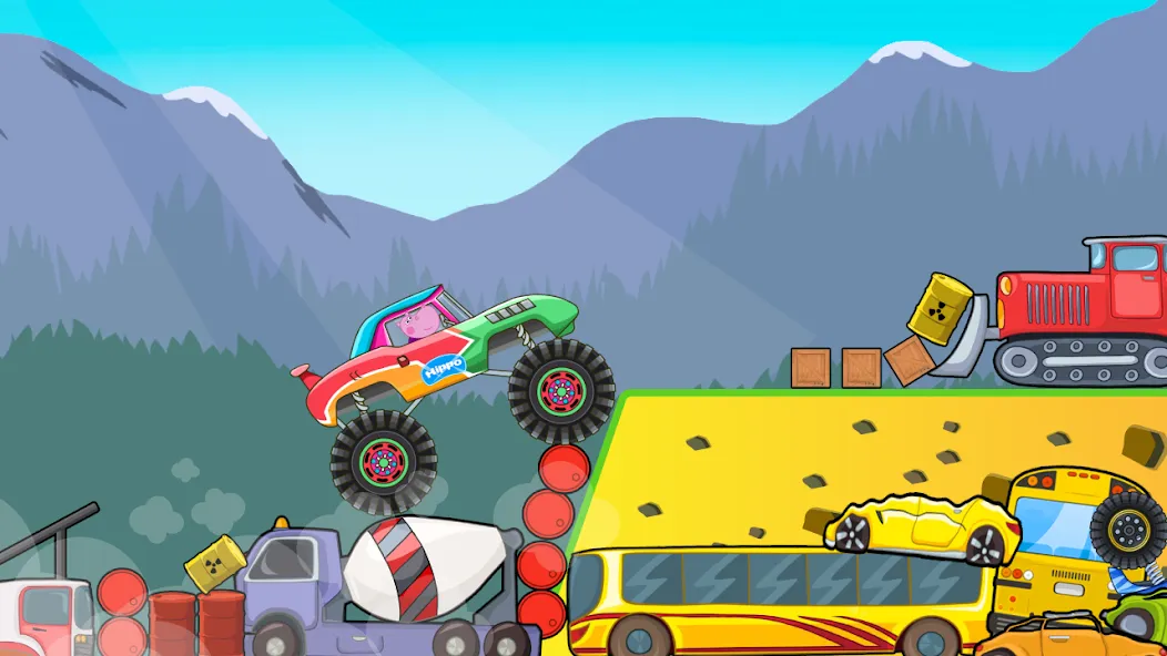 Kids Monster Truck Racing Game [МОД: Бесконечные деньги, Монеты и Мега MOD] Screenshot 2