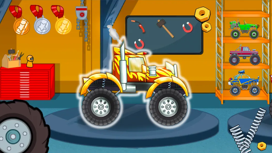 Kids Monster Truck Racing Game [МОД: Бесконечные деньги, Монеты и Мега MOD] Screenshot 5