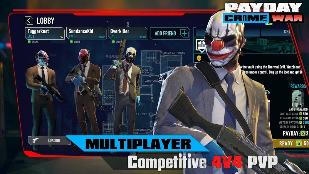 PAYDAY: Crime War (Пейдей) [МОД: Деньги, Монеты и Меню MOD] Screenshot 5