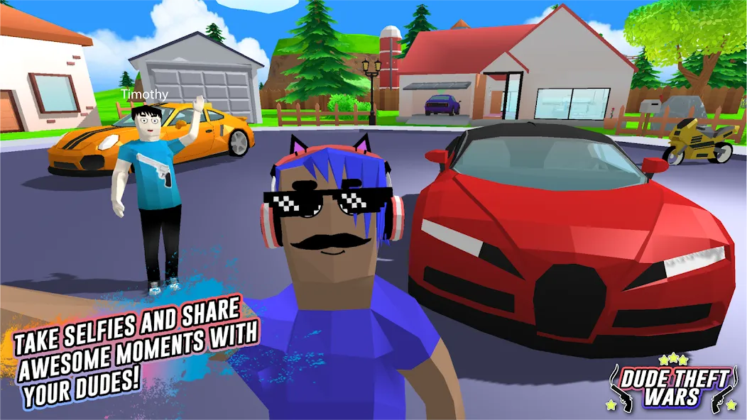 Dude Theft Wars Shooting Games (Дуд Тефт Варс) [МОД: Деньги, Монеты и Меню MOD] Screenshot 4