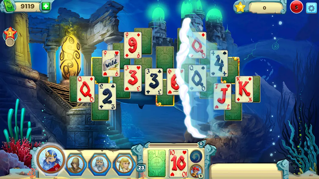 Solitaire Atlantis (олитэр Атлантис) [МОД: Деньги, Монеты и Меню MOD] Screenshot 2