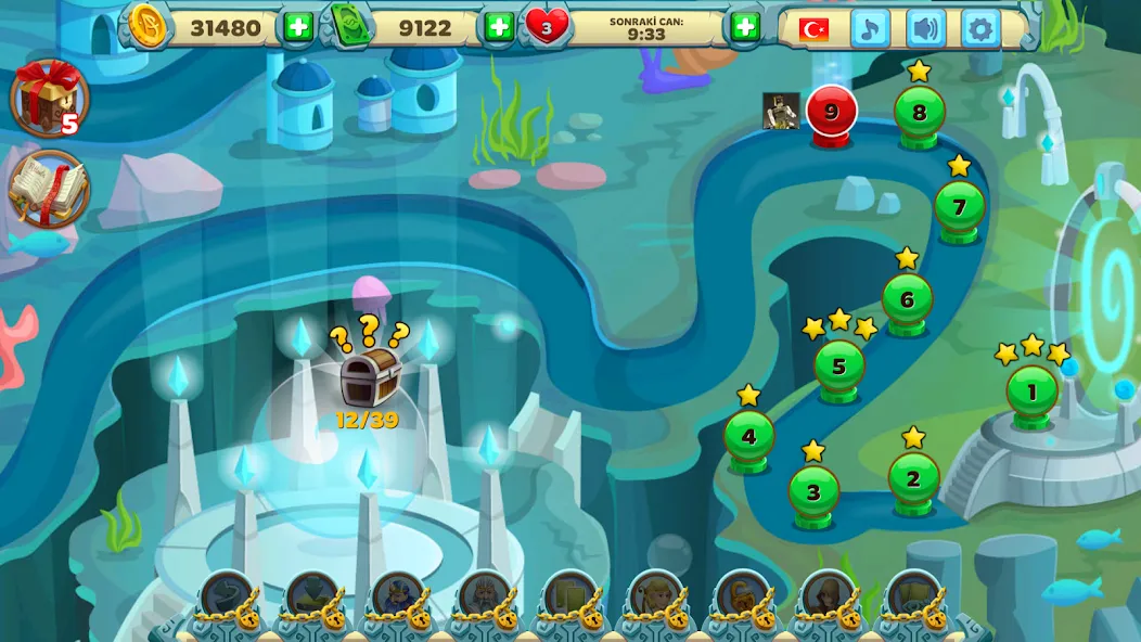 Solitaire Atlantis (олитэр Атлантис) [МОД: Деньги, Монеты и Меню MOD] Screenshot 4