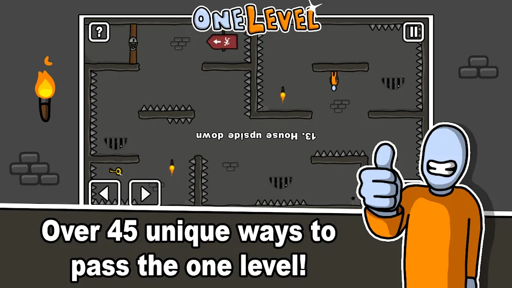 One Level: Stickman Jailbreak (Уан Левел) [МОД: Меню, Бесконечные монеты и Открытые уровни] Screenshot 2