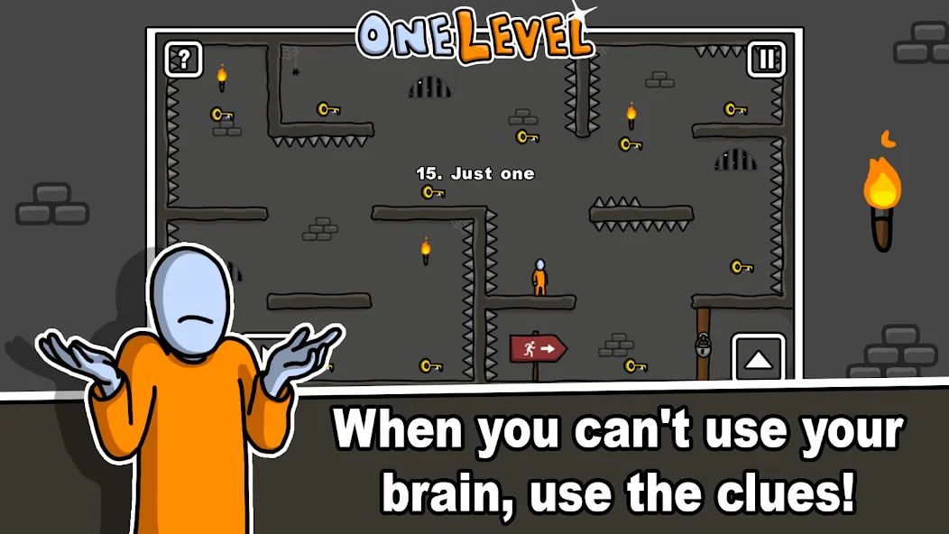 One Level: Stickman Jailbreak (Уан Левел) [МОД: Меню, Бесконечные монеты и Открытые уровни] Screenshot 5