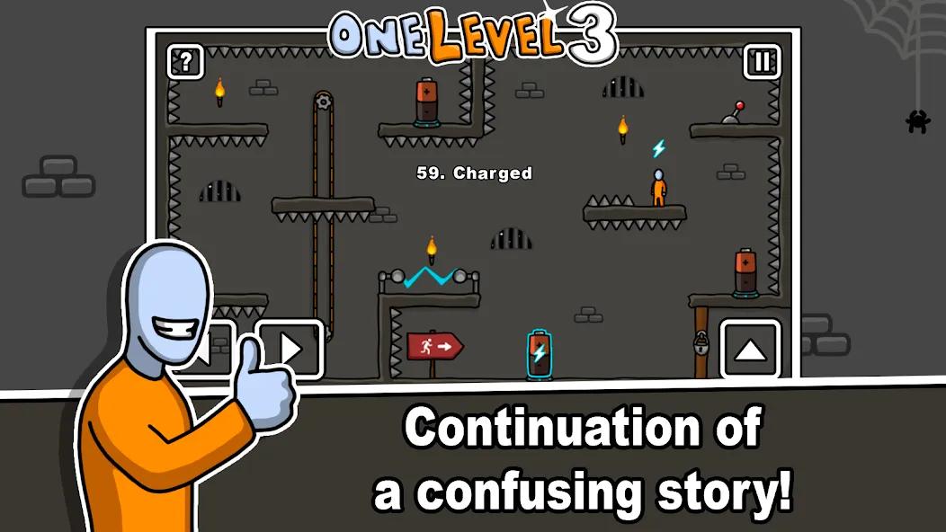 One Level 3 Stickman Jailbreak (Один Уровень 3) [МОД: Много монет, Открытые уровни и Мега MOD] Screenshot 1