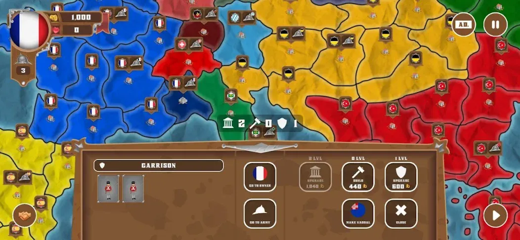 World conquest: Europe 1812 (Всемирное завоевание) [МОД: Деньги, Монеты и Меню MOD] Screenshot 4
