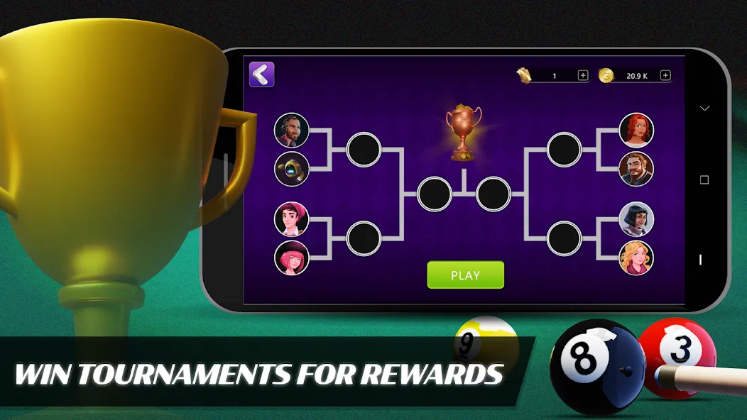 8 Ball Billiards Offline Pool (Балл Бильярд Оффлайн Пул) [МОД: Меню, Бесконечные монеты и Открытые уровни] Screenshot 3