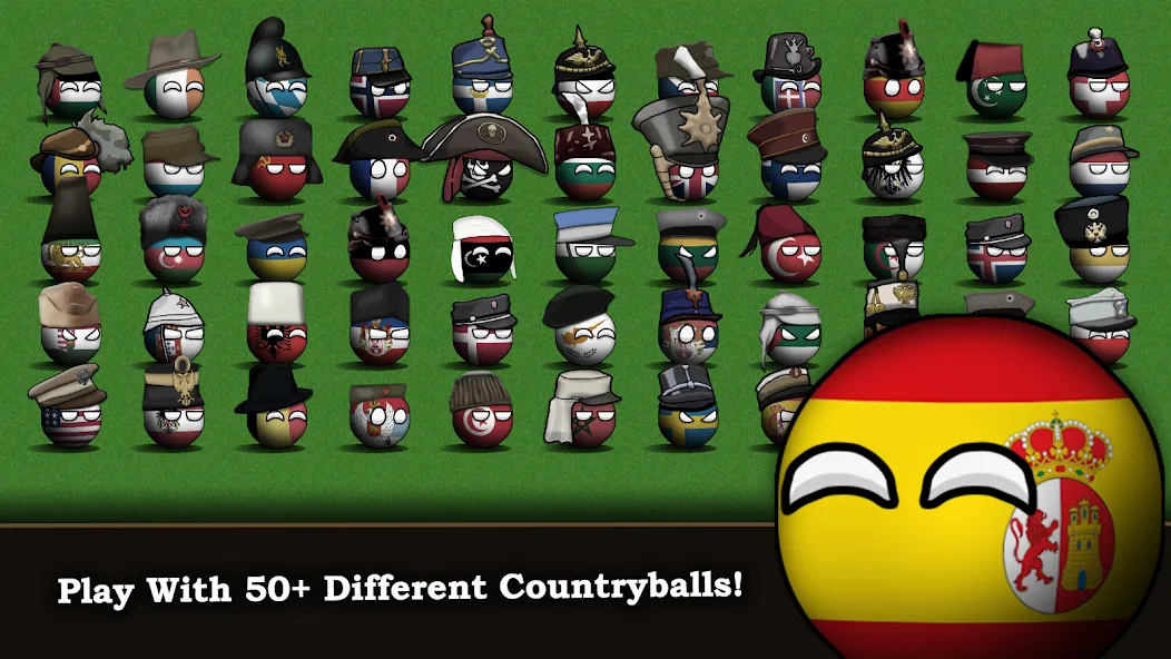 Countryball: Europe 1890 (Кантриболл) [МОД: Меню, Бесконечные монеты и Открытые уровни] Screenshot 1