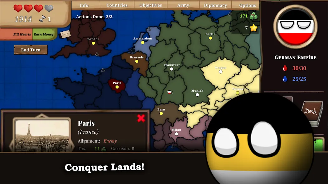 Countryball: Europe 1890 (Кантриболл) [МОД: Меню, Бесконечные монеты и Открытые уровни] Screenshot 2