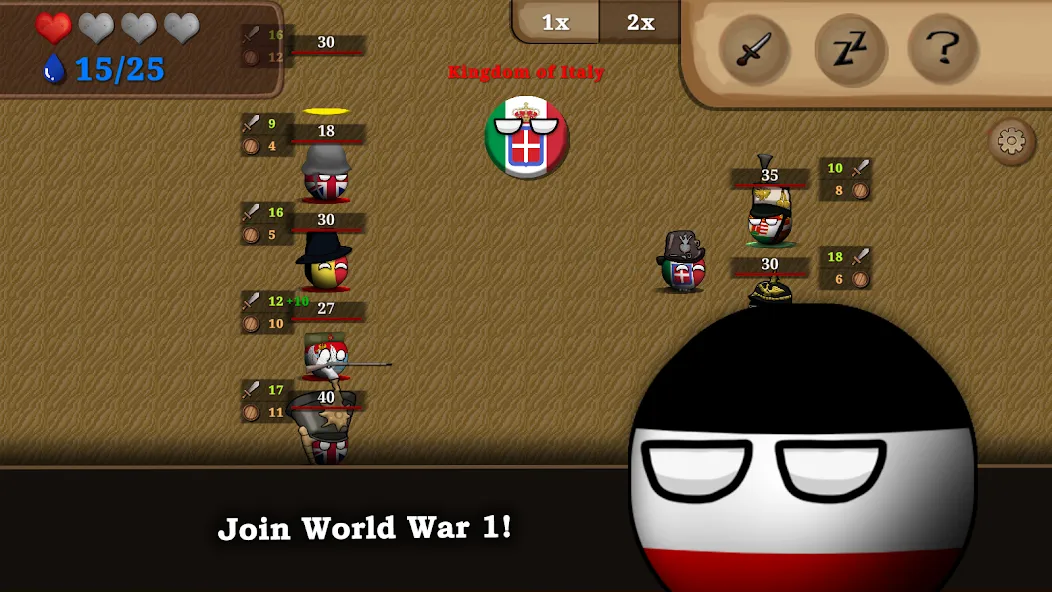 Countryball: Europe 1890 (Кантриболл) [МОД: Меню, Бесконечные монеты и Открытые уровни] Screenshot 3