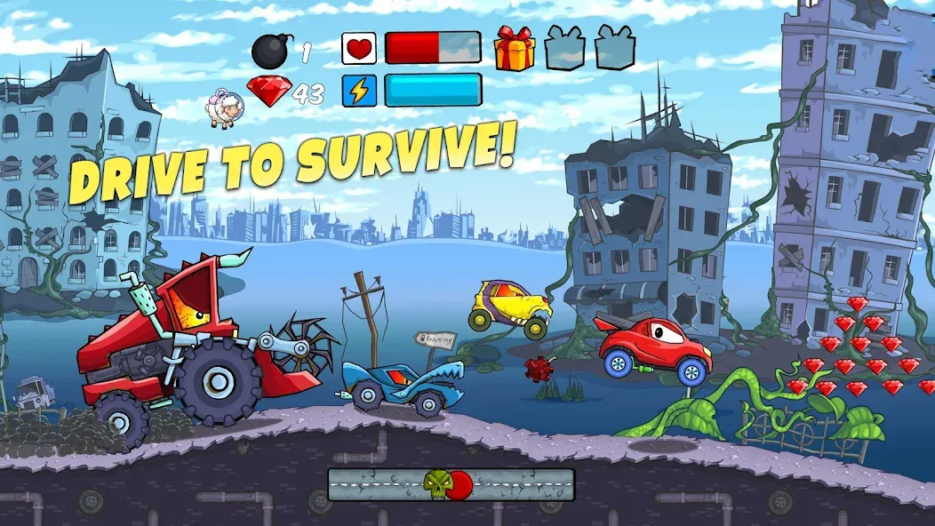 Car Eats Car - Apocalypse Race (Кар Итс Кар) [МОД: Много денег, Монет и Все открыто] Screenshot 1