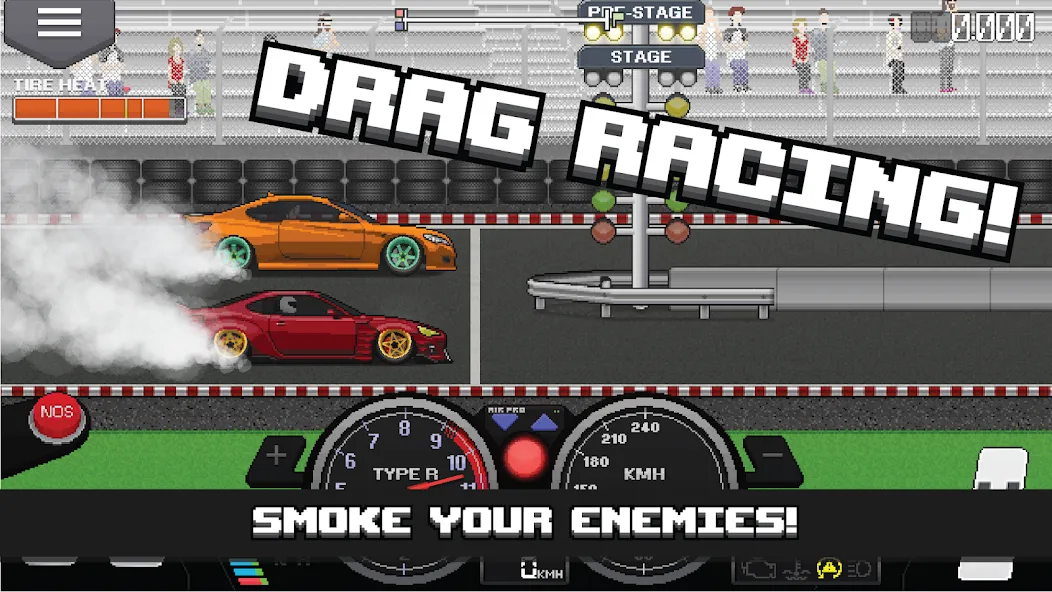 Pixel Car Racer (Пиксельный гоночный автомобиль) [МОД: Много денег, Монет и Все открыто] Screenshot 1
