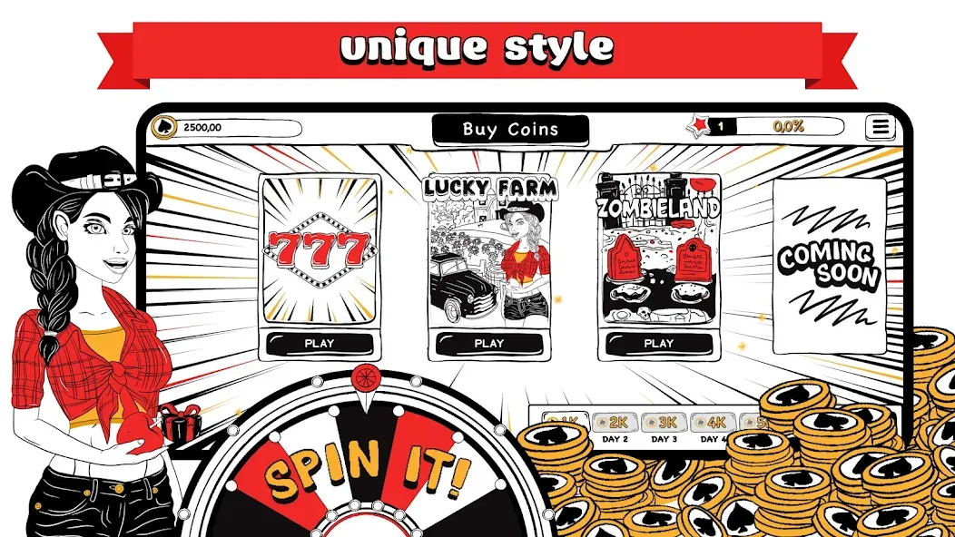B&W Casino [МОД: Много денег, Монет и Все открыто] Screenshot 1