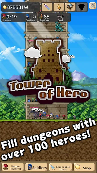 Tower of Hero (Тауэр оф Хиро) [МОД: Много денег, Монет и Все открыто] Screenshot 1