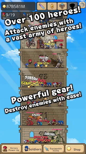 Tower of Hero (Тауэр оф Хиро) [МОД: Много денег, Монет и Все открыто] Screenshot 2